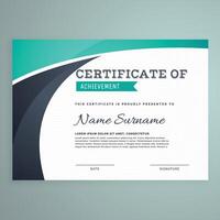 stylish blue certificate design template vector