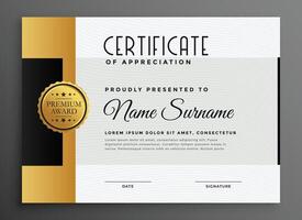 premium luxury certificate design template vector