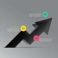 negro negocio flecha infografía modelo demostración Tres pasos vector