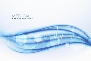 medical and healthcare background with cardio heartbeat lines vector