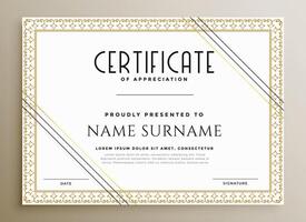 elegant certificate template in gold theme vector