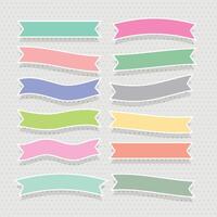 cute soft colorful ribbons set vector