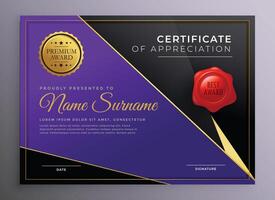 modern golden certificate of appreciation template design vector