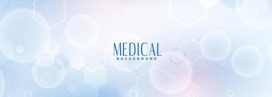 médico Ciencias y cuidado de la salud azul bandera diseño vector