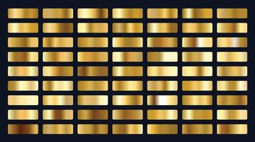 big set of metallic gold gradients vector