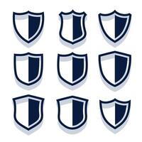 security shield icons and badges set vector