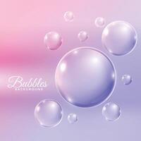 transparent water bubbles flying background vector