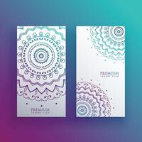 mandala card design banners set vector