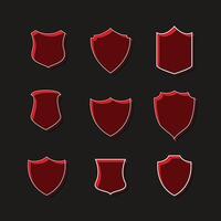 set of red badges label designs vector