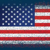 american flag in grunge texture vector