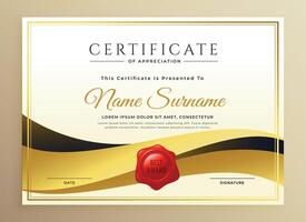 modern premium certificate template design vector