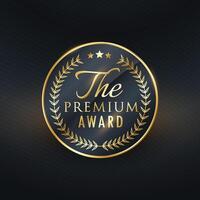 premium award golden label design vector