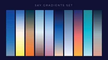 set of sky gradients background vector