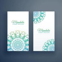 elegante mandala blanco tarjetas antecedentes vector