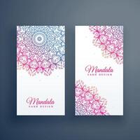 beautiful colorful mandala card design vector