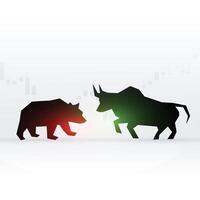 concepto diseño de oso y toro en frente de cada otro demostración l vector