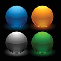 glossy buttons set in four colors vector
