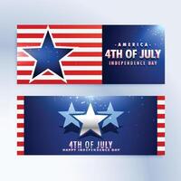 american independence day banners vector