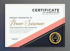 modern luxury certificate of appreciation template vector