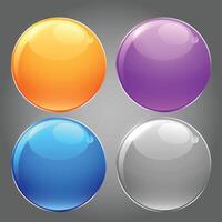 shiny glossy set of circular buttons vector