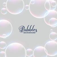 realistic water bubbles background design vector
