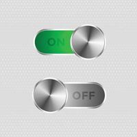 metal toggle switch on and off button vector