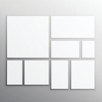 set of white mockup cards vector