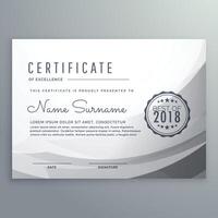 clean gray diploma certificate design template vector