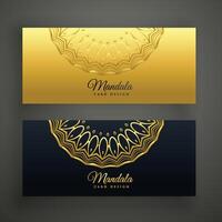 elegante conjunto de mandala pancartas vector