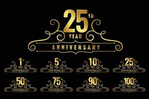 premium anniversary logotype emblem set vector