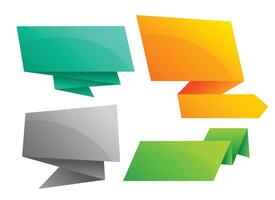 shiny colorful set of origami chat bubbles vector