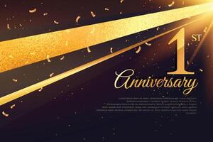 1st anniversary celebration card template vector