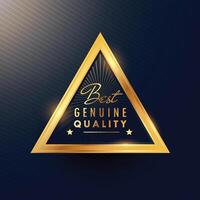 best genuine quality beautiful golden badge label vector