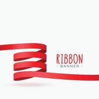 red ribbon loop banner design vector