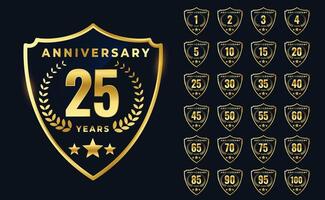 premium golden anniversary logotype big collection design vector