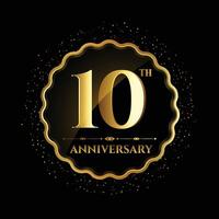 tenth year anniversary celebration logotype concept label design vector