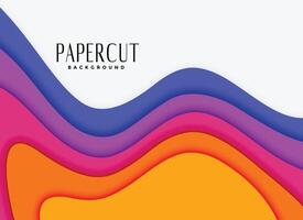 vibrant papercut layers in different colors vector