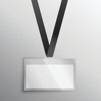 lanyard with badge, access card design mockup vector