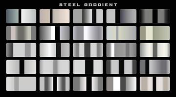 shiny stainless steel or aluminium gradients big set vector