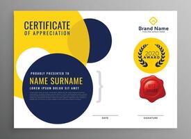 modern diploma certificate of appreciation design vector