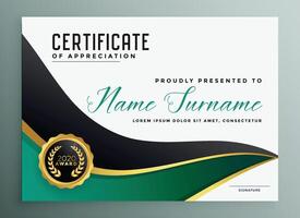 certificate of appreciate modern golden template design vector