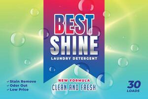 best shine detergent packaging concept design vector