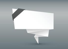 white paper origami chat bubble with text space vector