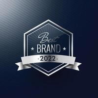 best brand of the year silver luxury realistic label vector