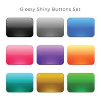 shiny glossy empty buttons set vector