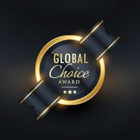 global choice award label and badge design vector