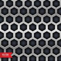 metal background with hexagonal shapes holes vector