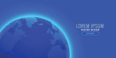 blue earth background with text space vector