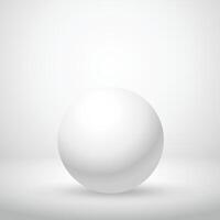 white clean sphere in empty room vector