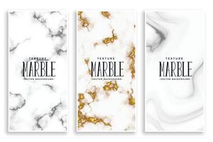 abstract marble texture banners set vector